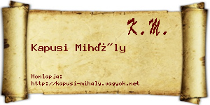 Kapusi Mihály névjegykártya