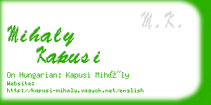 mihaly kapusi business card